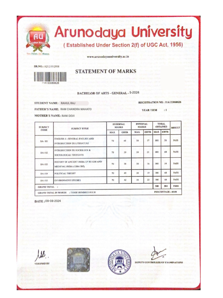 Arunodaya University-1 PDF | PDF