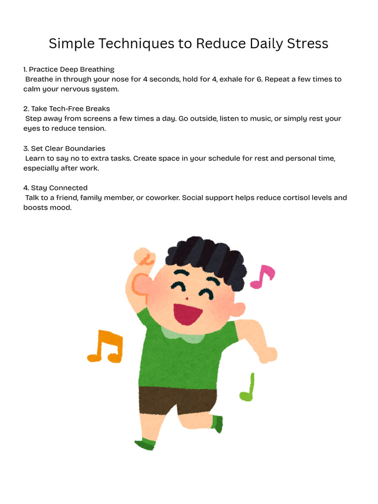 Simple Techniques To Reduce Daily Stress | PDF