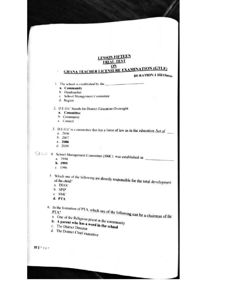 GTLE TRIAL QUESTIONS @2023. Sir Nicholas ? ? Agborli | PDF