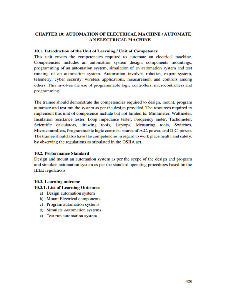 Automation of Electrical Machine | PDF