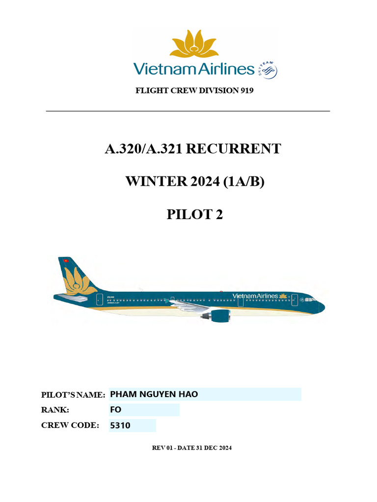 A320/A321 Pilot 2 Training Winter 2024 | PDF | Instrument Flight Rules ...
