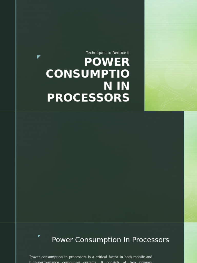 Power Consumption in Processors | PDF