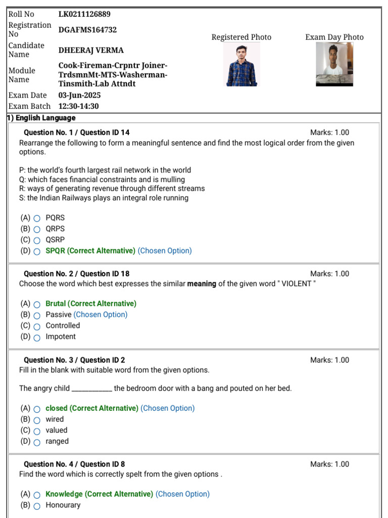 View Question Paper... Dheeraj | PDF | Question | Linguistics
