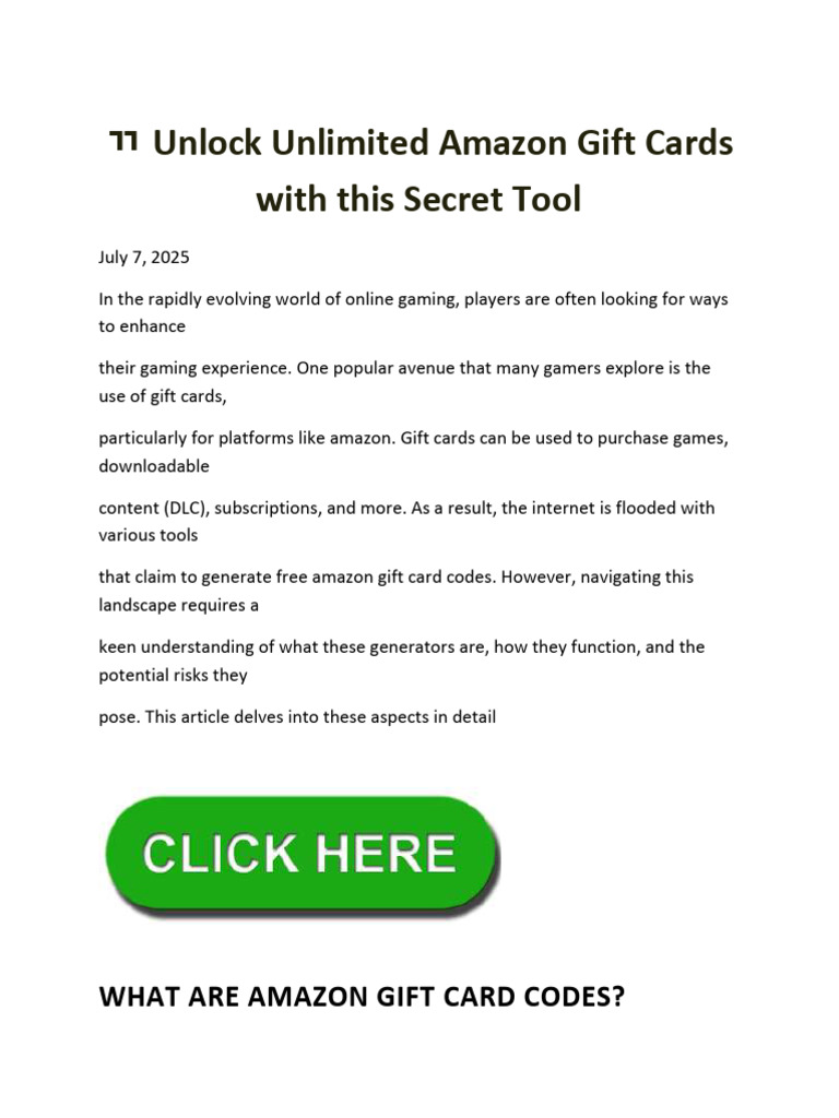 Unlimited Amazon | PDF | Malware | Gift Card