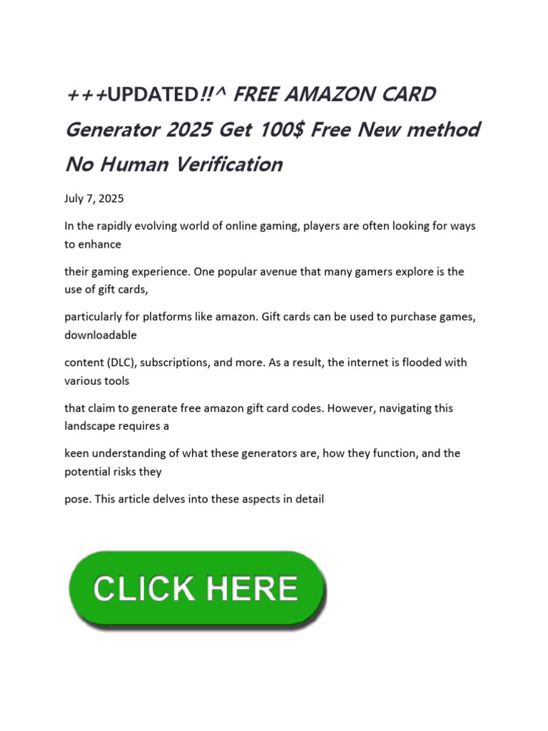 Free Amazon Gift Card Generator Risks | PDF | Malware | Gift Card