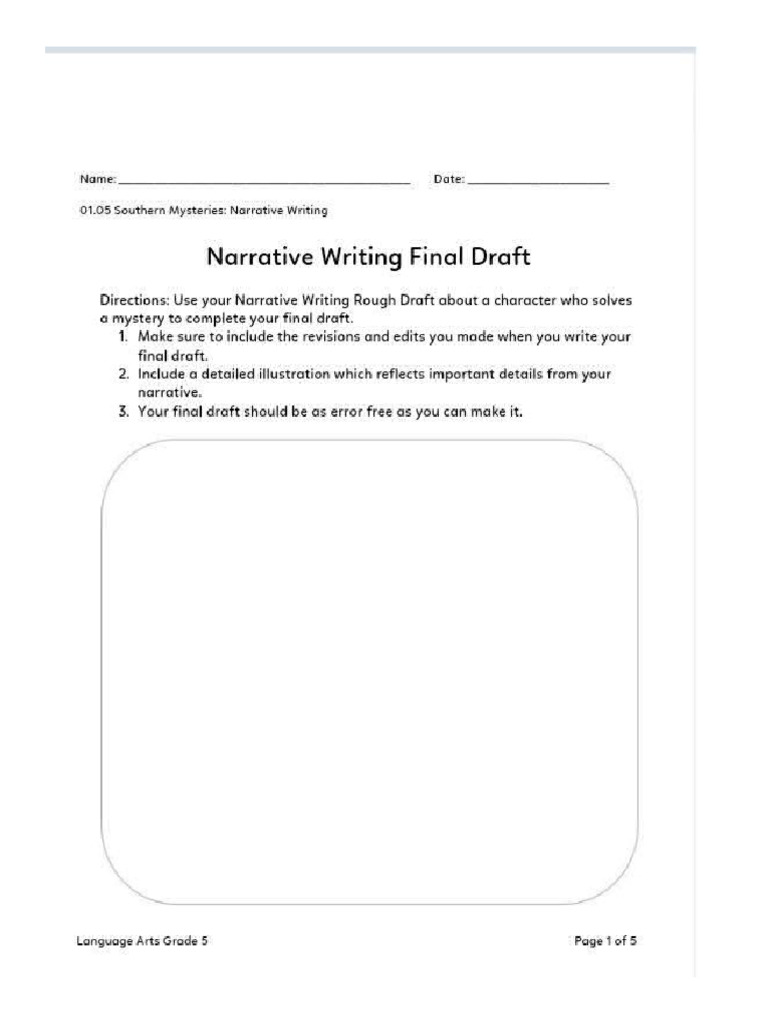 Narrative Writing Final Draft | PDF