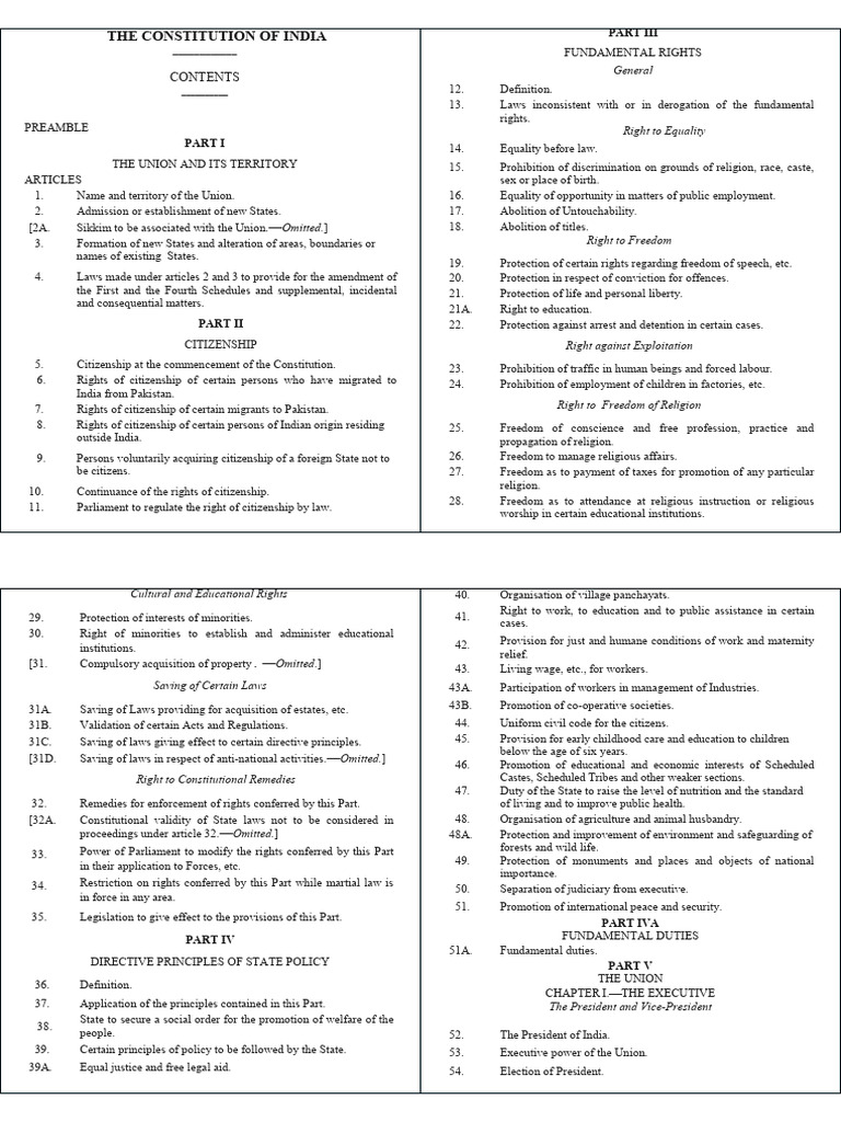 Constitution of India Overview | PDF | Supreme Court Of The United ...