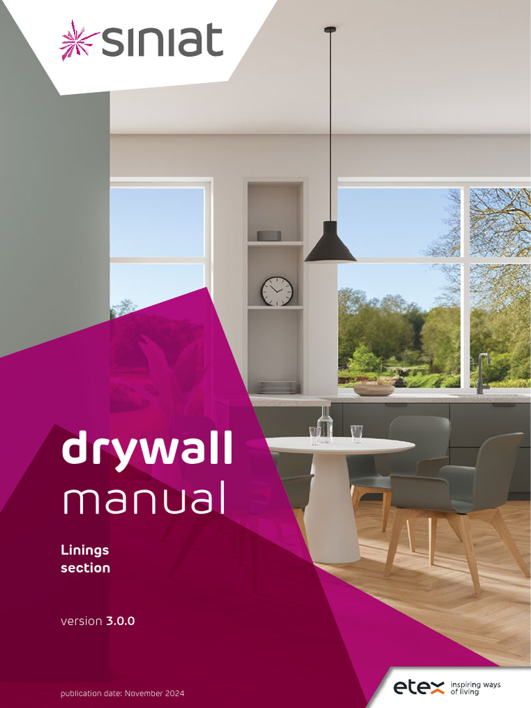 Siniat Drywall Manual: Version 3.0.0 | PDF | Drywall | Building Insulation
