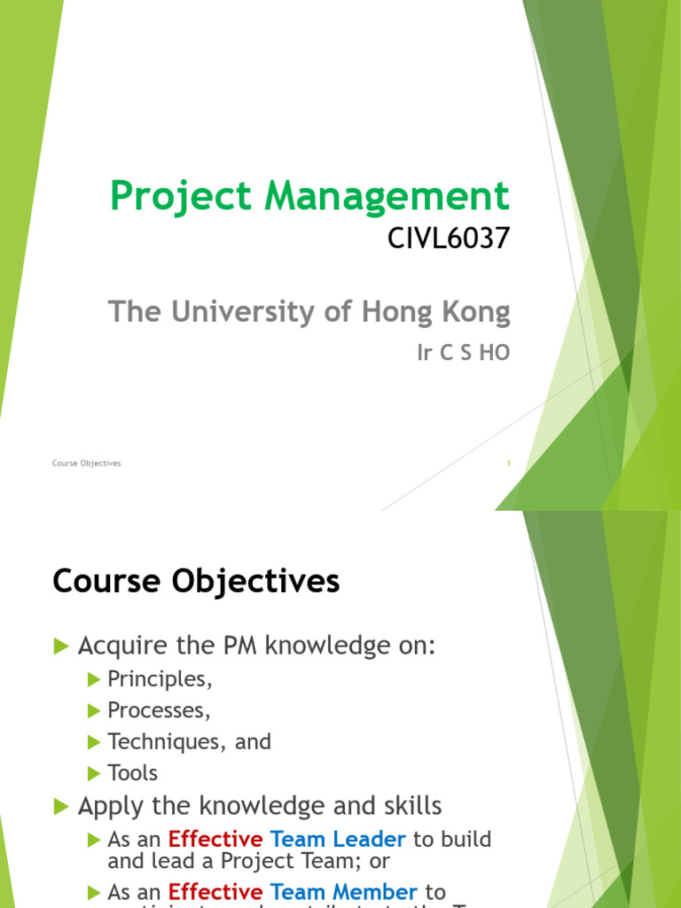 Project Management Course Overview | PDF | Knowledge | Project Management