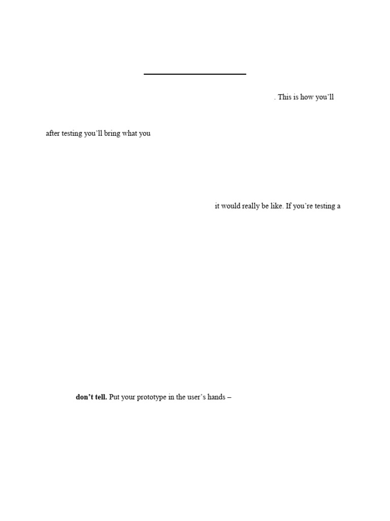 Step 5 Testing and Assessment | PDF | Prototype | Thought