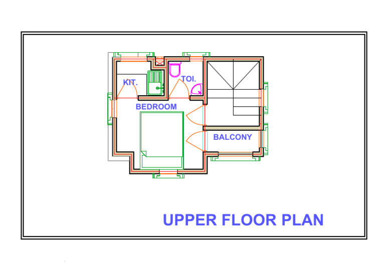 Upper Floor Plan with Balcony Design | PDF
