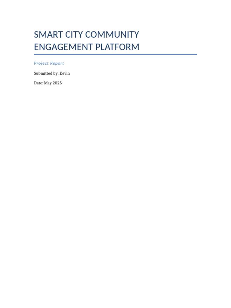 Smart City Engagement Platform Report | PDF | System | Computing