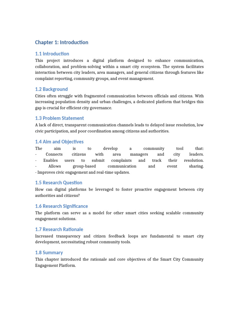 Smart City Community Engagement Platform | PDF