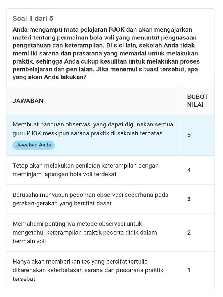 Post Test PPA Umum 1 | PDF