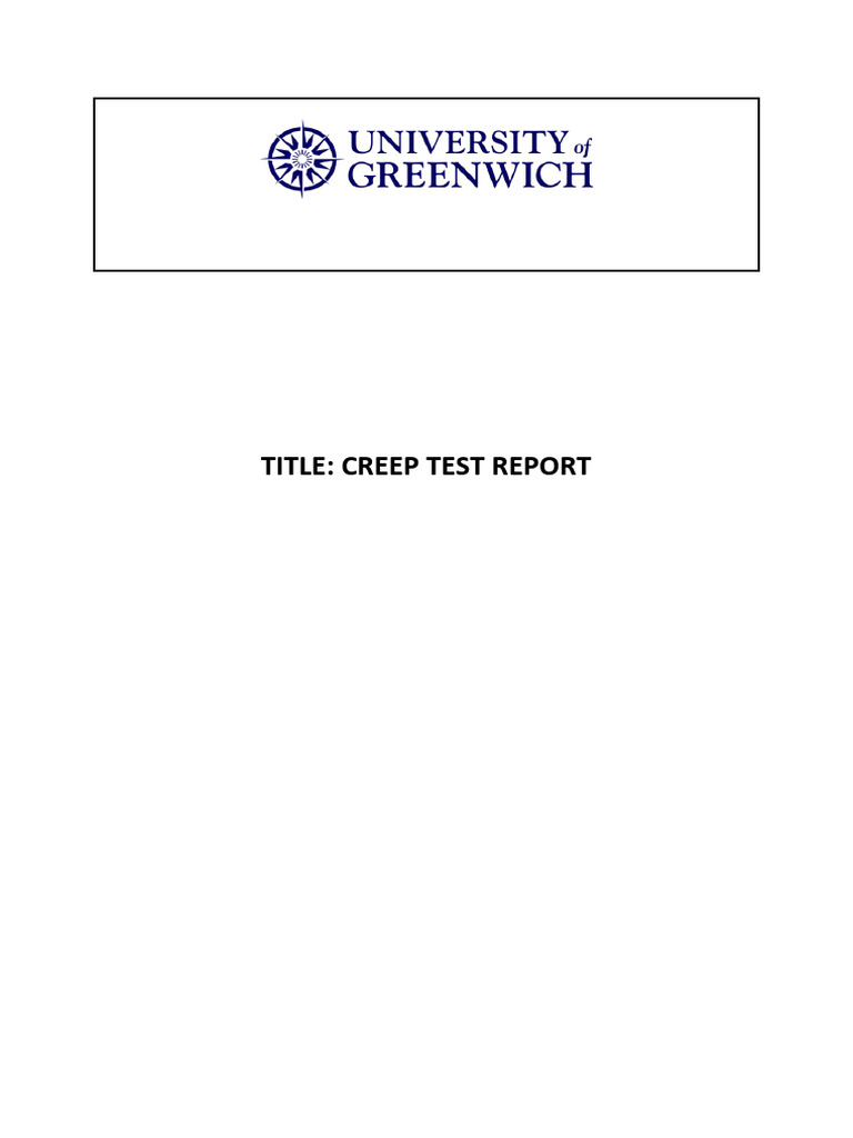Creep Test Report for Lead Materials | PDF | Creep (Deformation ...