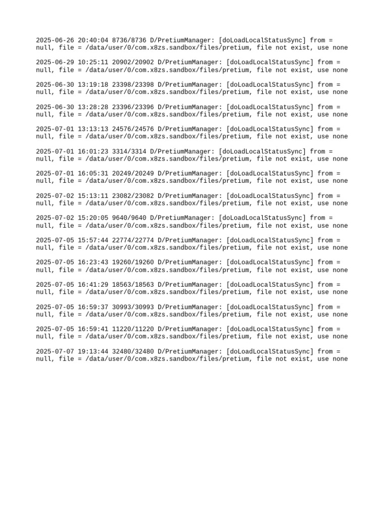 PretiumManager File Status Logs | PDF