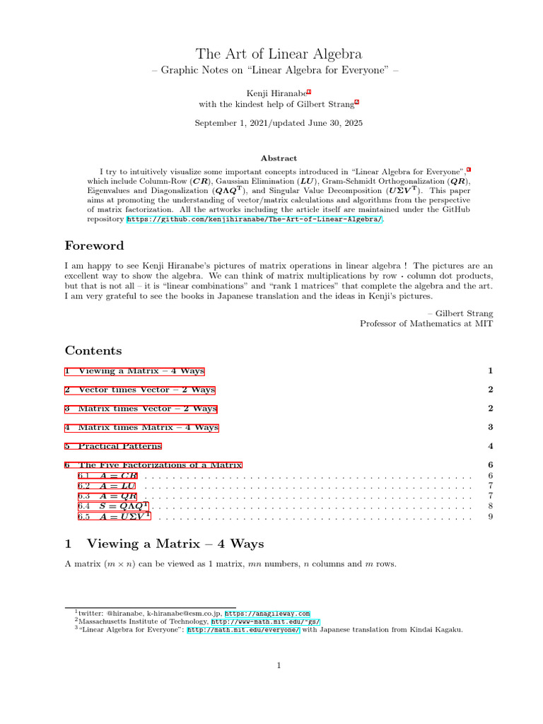 Visualizing Linear Algebra Concepts | PDF | Matrix (Mathematics ...