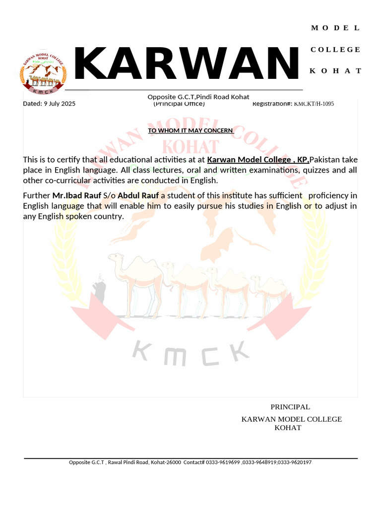 Reference Letter College | PDF | Qualifications | Educational Stages