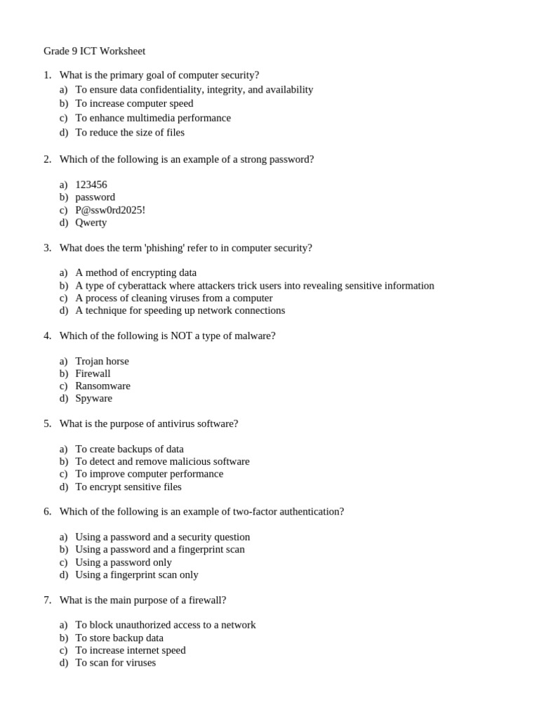 Strong Passwords and Cybersecurity Basics | PDF | Malware | Computer ...