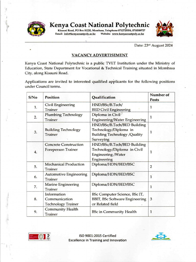 Vacancy Advertisement | PDF