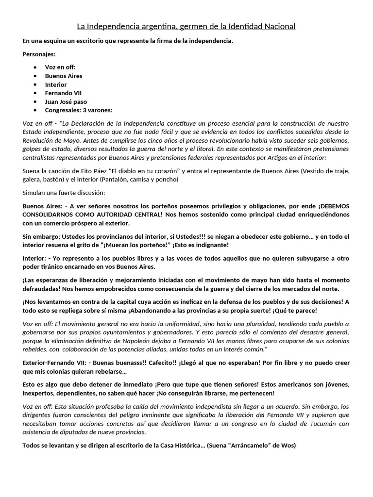 9 de Julio: Historia de la Independencia | PDF | Buenos Aires | Argentina