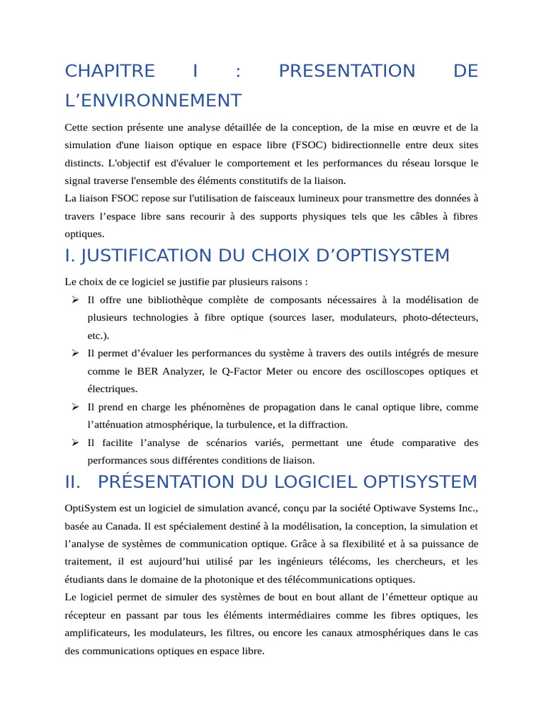 Analyse de la liaison optique FSOC avec OptiSystem | PDF | Multiplexage ...