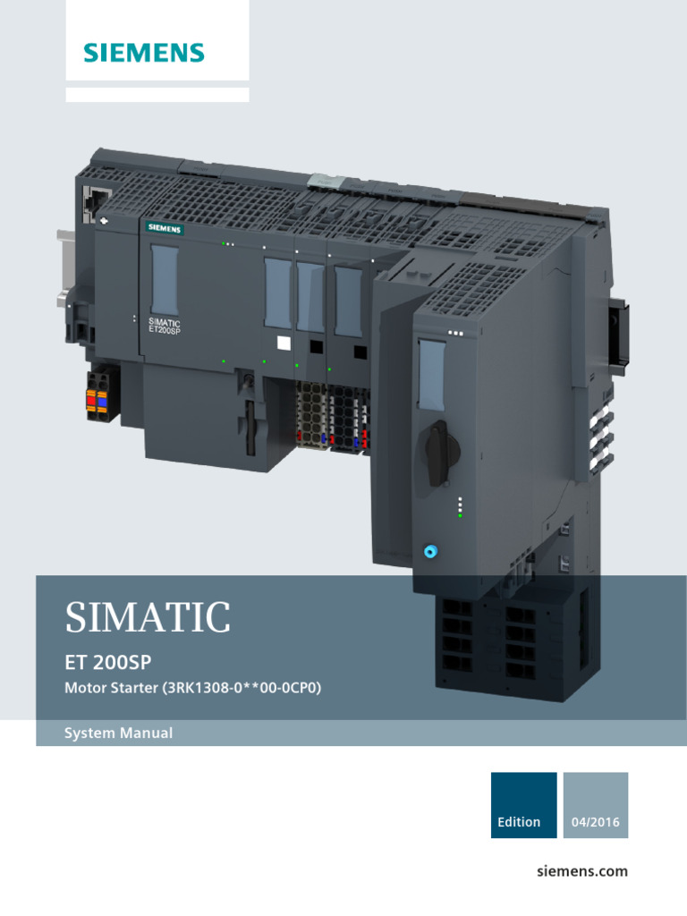 Siemens ET 200SP Motor Starter Manual | PDF | Mobile App | Android ...