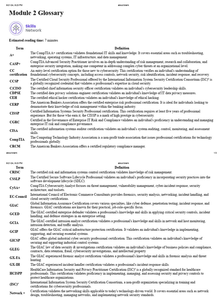 Key Cybersecurity Certifications 2021 | PDF | Computer Security | Security