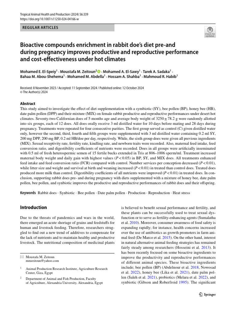 Enhancing Rabbit Doe Performance | PDF