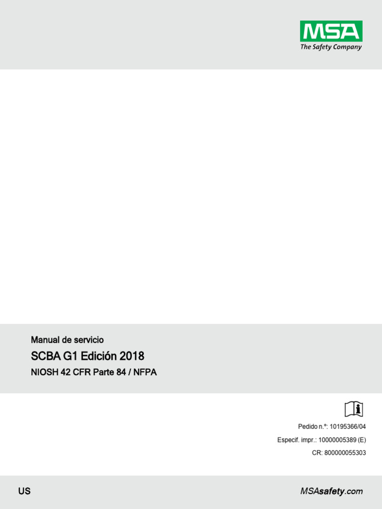 Manual SCBA G1: Instrucciones y Advertencias | PDF | Conector eléctrico ...