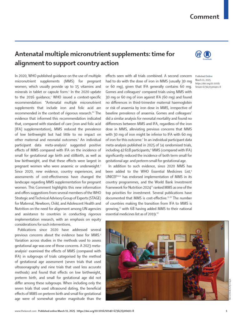Antenatal Multiple Micronutrient Supplements | PDF | Pregnancy ...