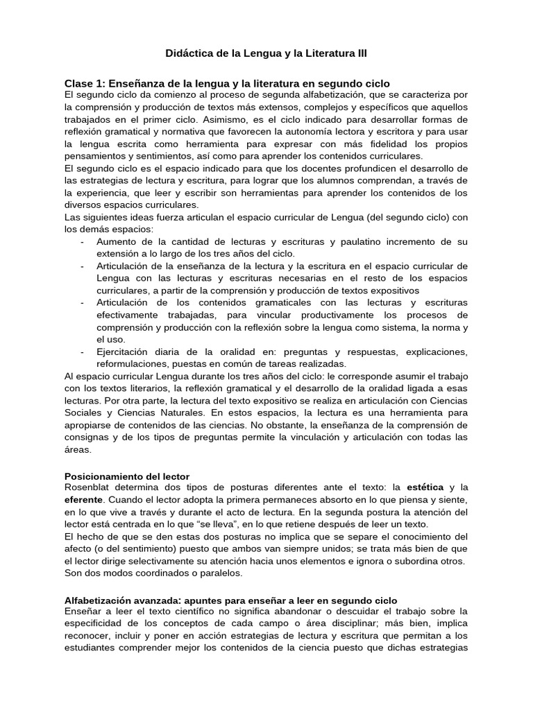 Didáctica de Lengua y Literatura III | PDF | Verbo | Literatura