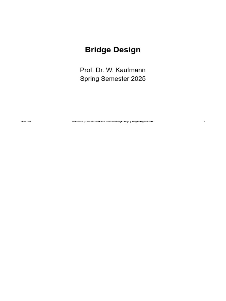 Bridge Design Course at ETH Zurich | PDF | Bridge | Structural Engineering