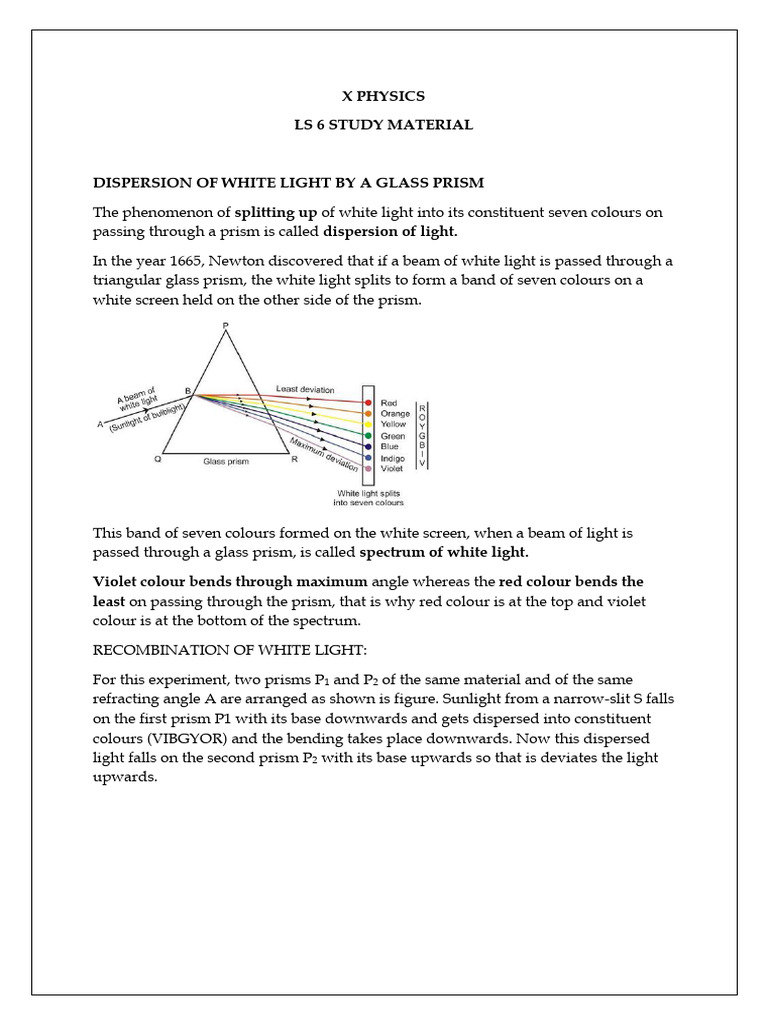 Ch-10 Human Eye and The Colourful World | PDF | Rainbow | Refraction