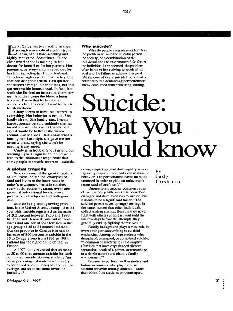 Understanding Suicide: Causes and Prevention | PDF | Suicide | Saul