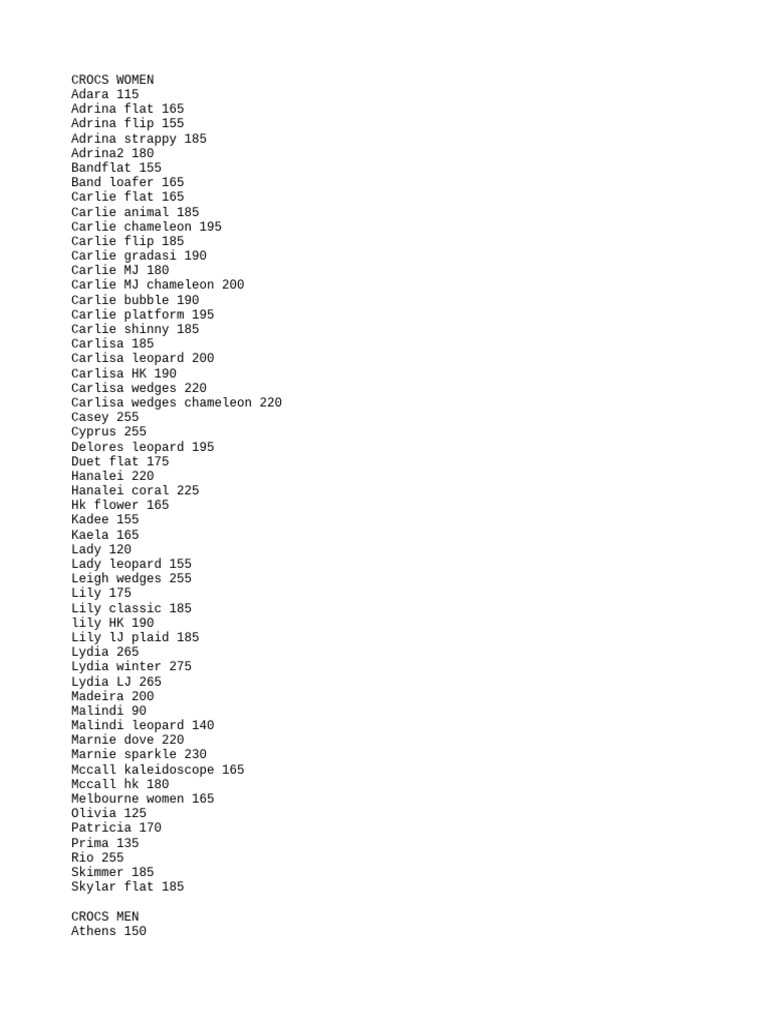 Price List | PDF
