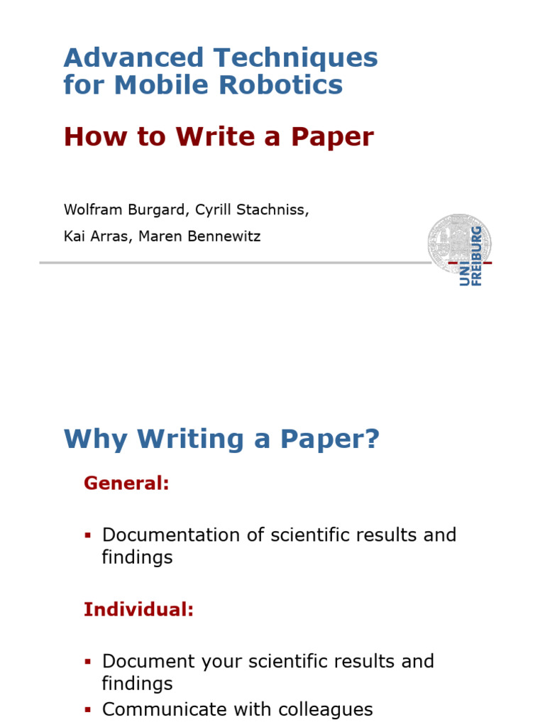 Advanced Paper Writing for Robotics | PDF | Experiment | Abstract (Summary)