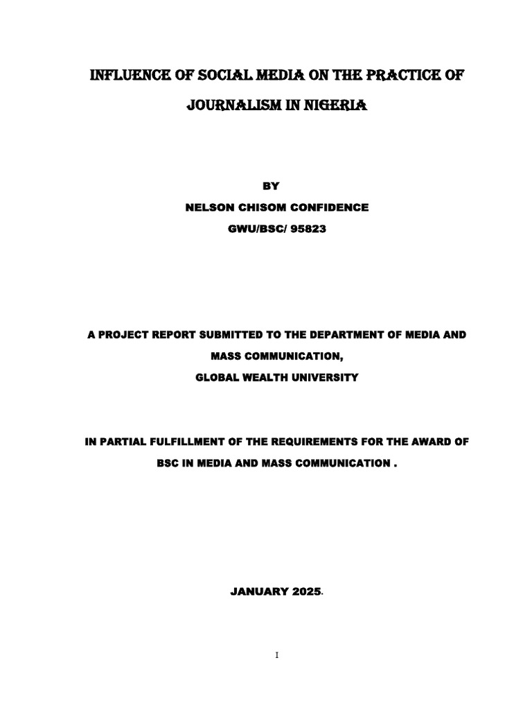 Social Media's Impact on Nigerian Journalism | PDF | Social Media ...