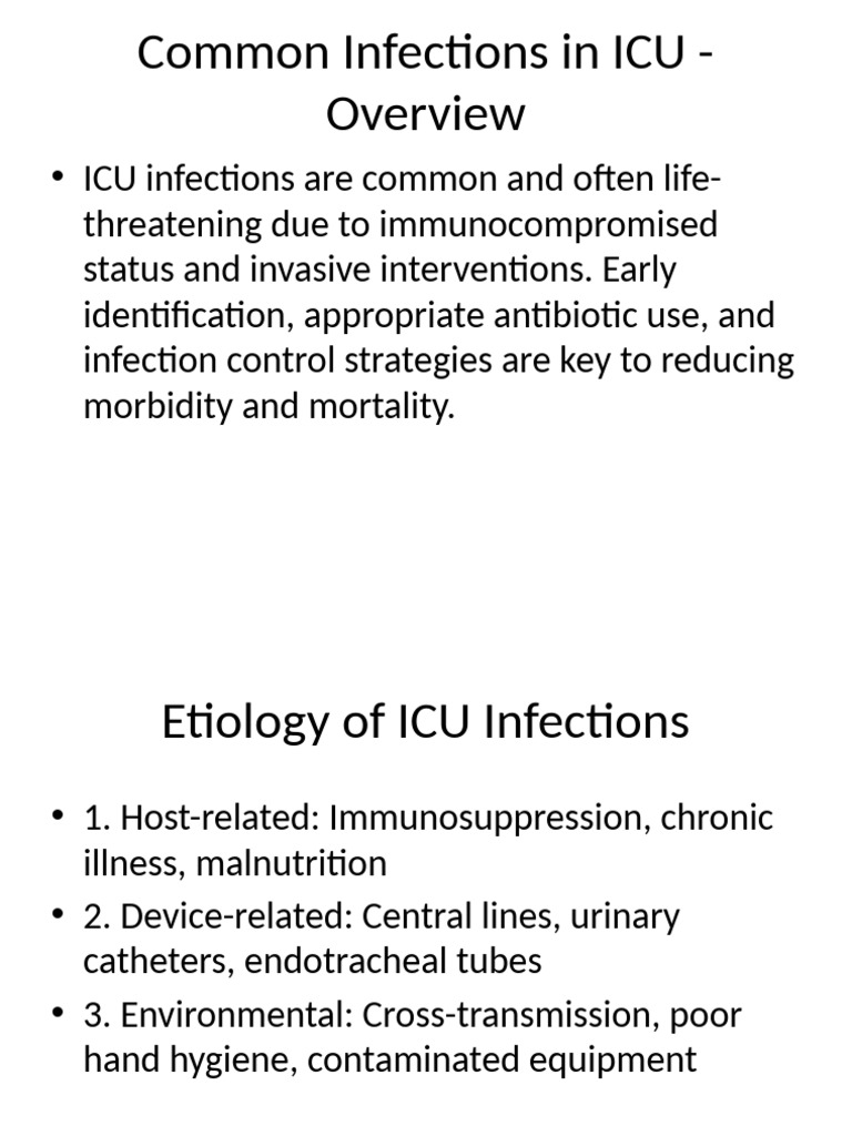 Common ICU Infections Overview | PDF | Methicillin Resistant ...