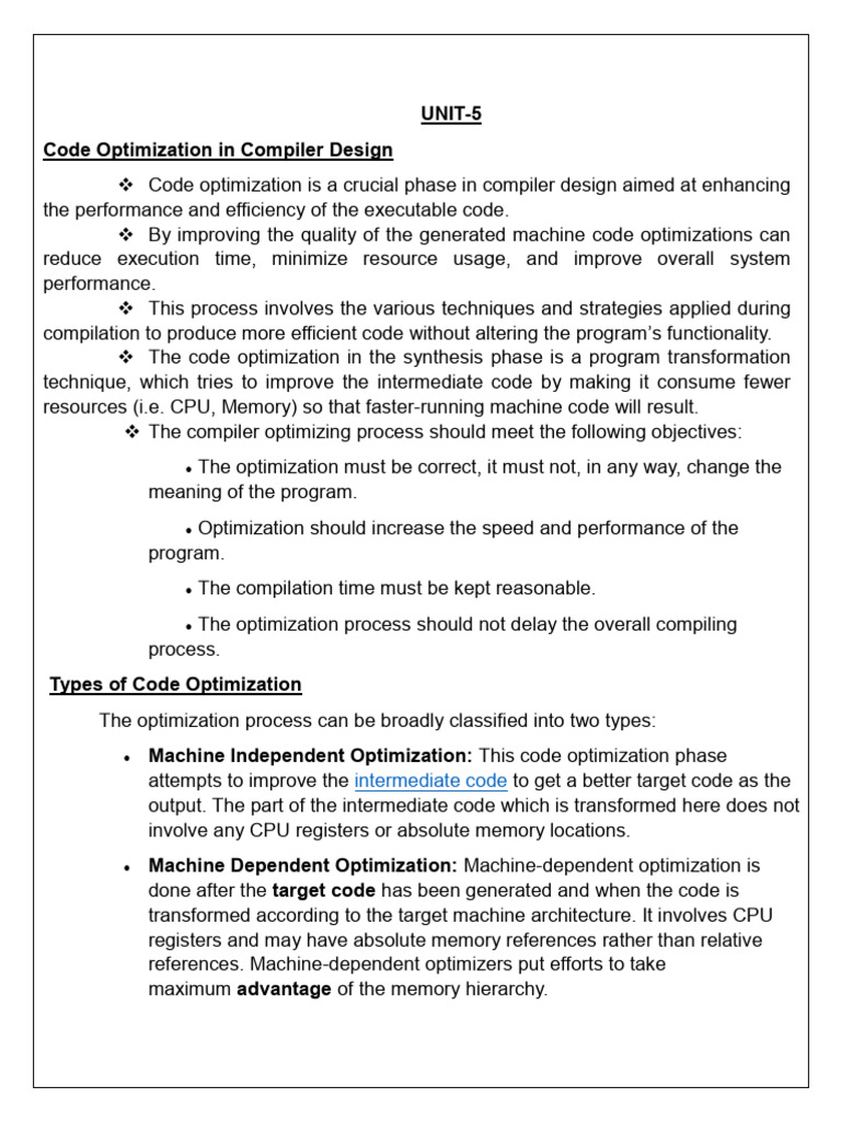 Code Optimization Techniques in Compilers | PDF | Program Optimization ...