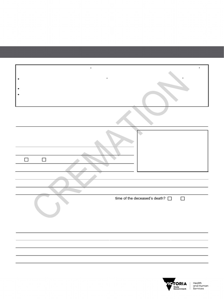 Application For Crem Auth New Form 3 As at AUG 2020 | PDF | Cremation ...