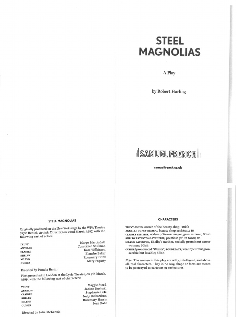 Steel Magnolias Script | PDF