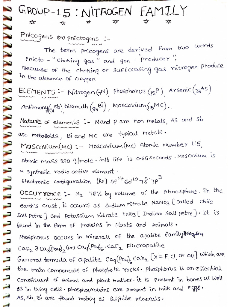 Nitrogen Family Notes | PDF