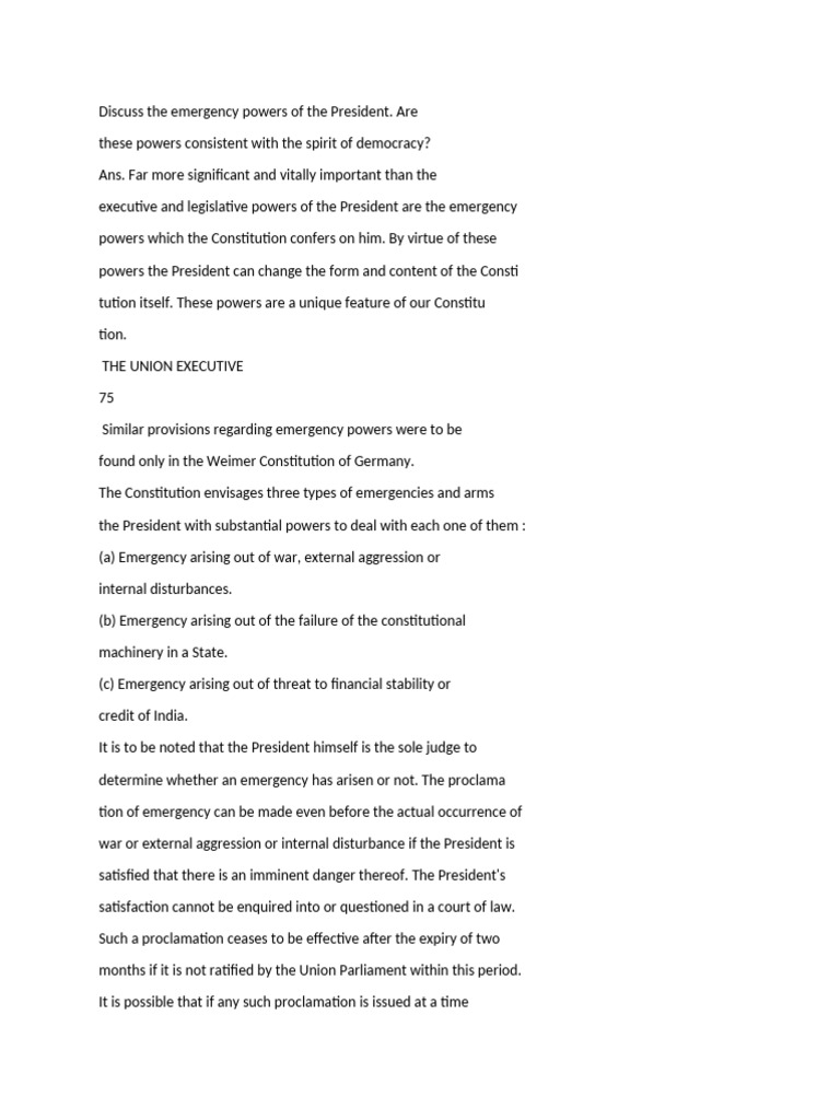 Emergency Powers of The President | PDF | American Government ...