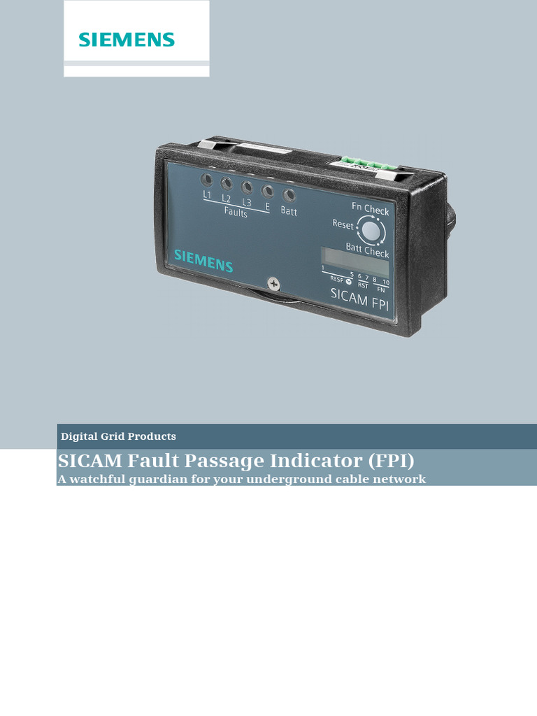 SICAM Fault Passage Indicator Overview | PDF | Alternating Current ...