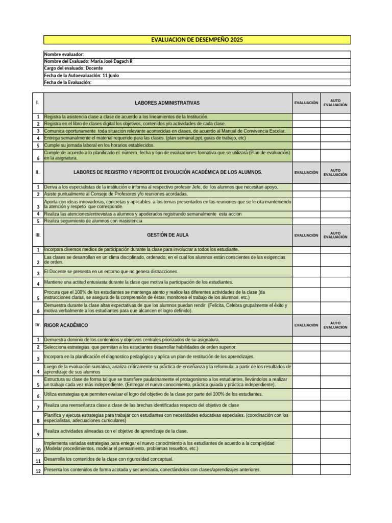 Evaluación de Desempeño Docente 2025 | PDF | Evaluación | Maestros