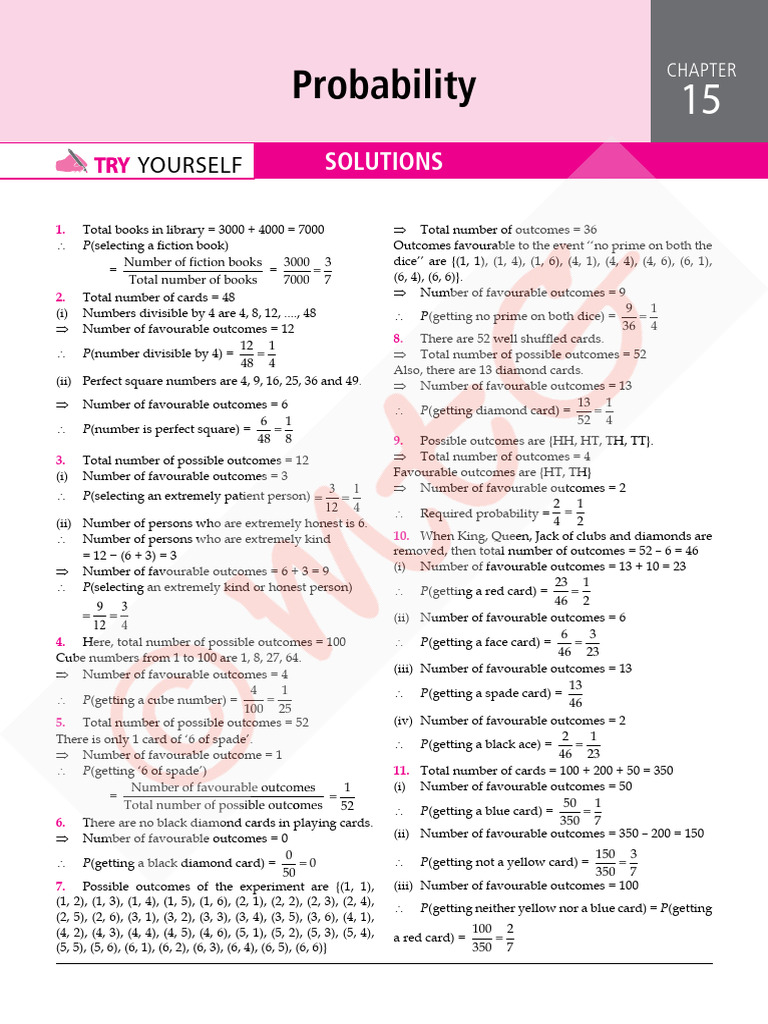 100per Math Cl10 Ty Ch15 | PDF | Chess Theory | Chess
