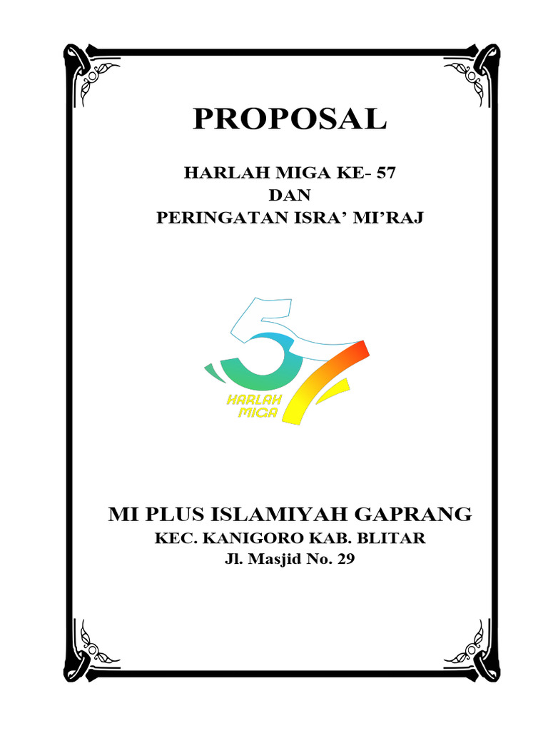 Proposal Harlah MIGA ke-57 dan Isra' Mi'raj | PDF