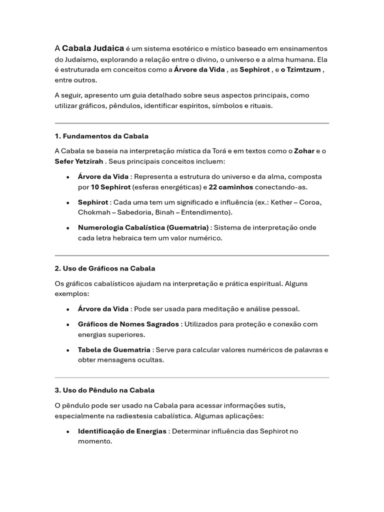 Guia Prático da Cabala Judaica | PDF | Cabala | Esoterismo