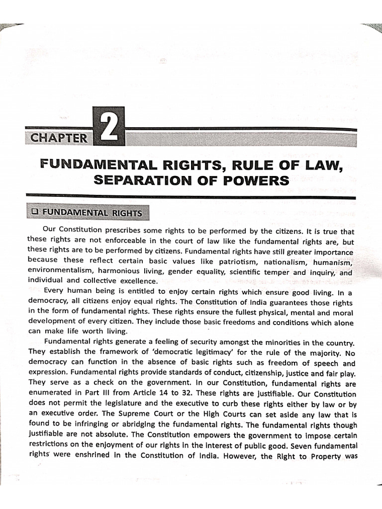 Fundamental Rights, Rule of Law, Separation of Power | PDF